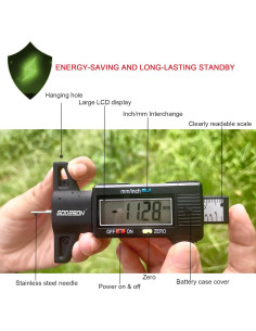 Medidor Digital de Profundidad de Banda de Neumáticos Godeson 0-25.4mm 2