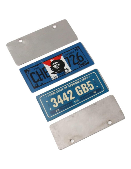 Kit de Placas de Licencia RC HIRCQOO 4 Piezas Metal 1/10