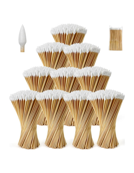 1000 Bastones de Limpieza de Algodón Point-Ring 15.24 cm