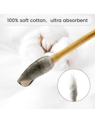 1000 Bastones de Limpieza de Algodón Point-Ring 15.24 cm