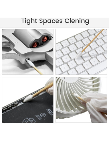 1000 Bastones de Limpieza de Algodón Point-Ring 15.24 cm