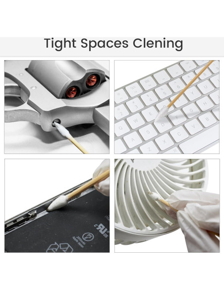 1000 Bastones de Limpieza de Algodón Point-Ring 15.24 cm