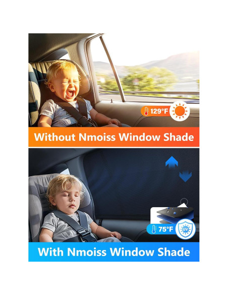 Sombrillas para Ventanas de Auto Nmoiss CD001-S 99% UV 2 Pzas Sombrillas para Ventanas de Auto Nmoiss CD001-S 99% UV 2 Pzas