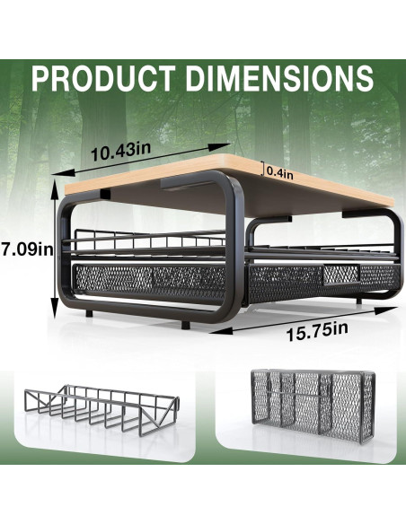 Soporte Elevador de Monitor Qatsrin Madera Original 40x26cm Soporte Elevador de Monitor Qatsrin Madera Original 40x26cm