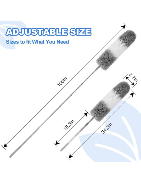 Plumero Extensible LLOOC 254 cm para Limpieza de Ventiladores