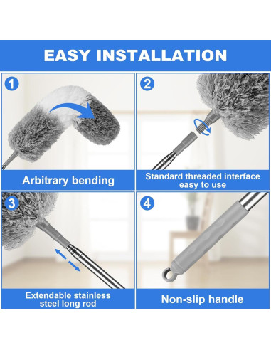 Plumero Extensible LLOOC 254 cm para Limpieza de Ventiladores