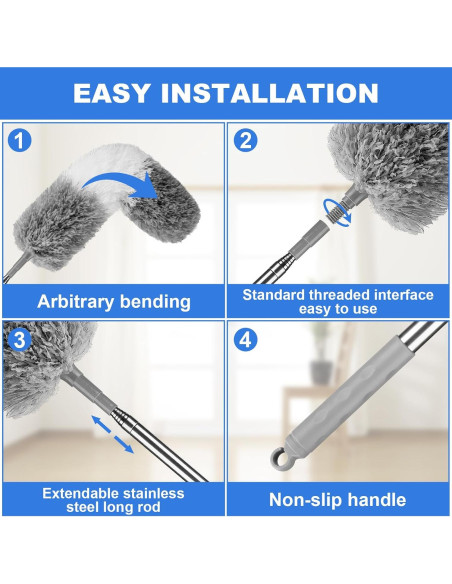 Plumero Extensible LLOOC 254 cm para Limpieza de Ventiladores