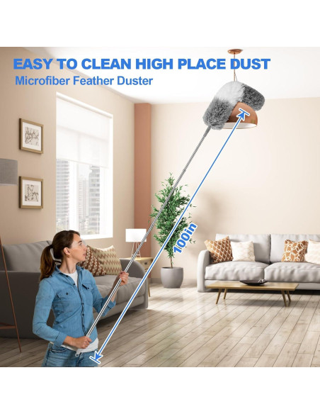 Plumero Extensible LLOOC 254 cm para Limpieza de Ventiladores