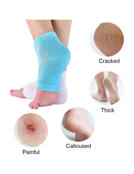 Calcetines de Gel Hidratantes CGBOOM Unisex Azul y Blanco