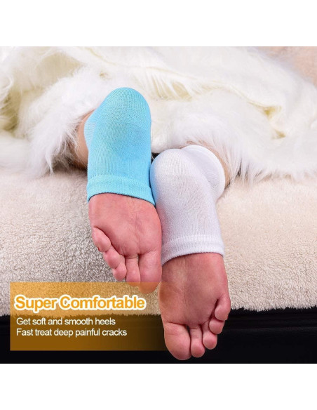 Calcetines de Gel Hidratantes CGBOOM Unisex Azul y Blanco