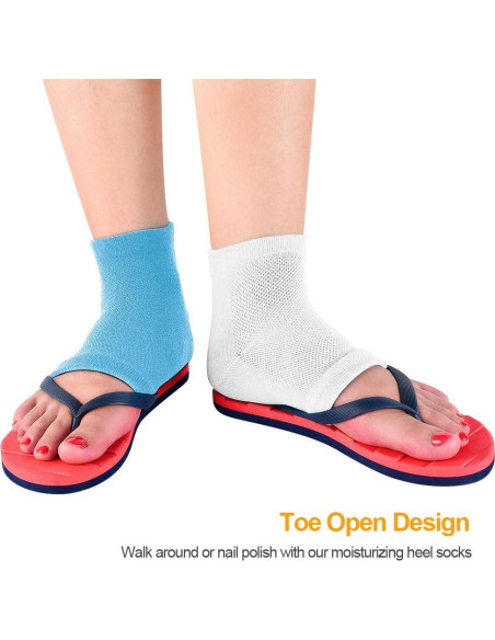 Calcetines de Gel Hidratantes CGBOOM Unisex Azul y Blanco