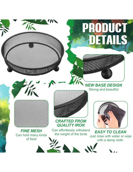 Comedero para Aves Nuogo 4 Pcs Redondo 17.78 cm Metal Antioxidante