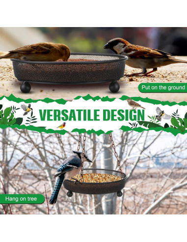 Comedero para Aves Nuogo 4 Pcs Redondo 17.78 cm Metal Antioxidante