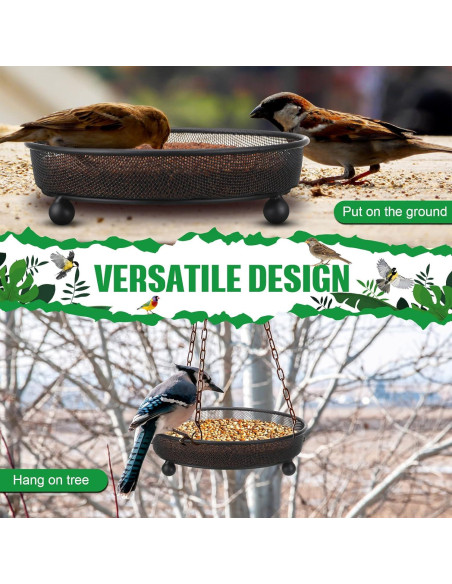 Comedero para Aves Nuogo 4 Pcs Redondo 17.78 cm Metal Antioxidante