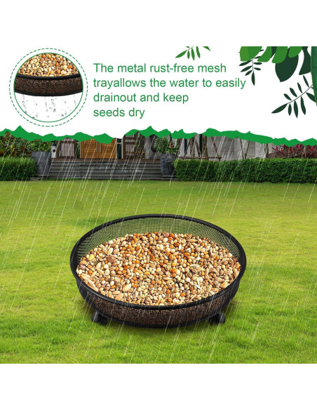 Comedero para Aves Nuogo 4 Pcs Redondo 17.78 cm Metal Antioxidante