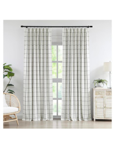 Cortinas de Lino Oscurecimiento Total Vision Home 40x84" 2 Piezas