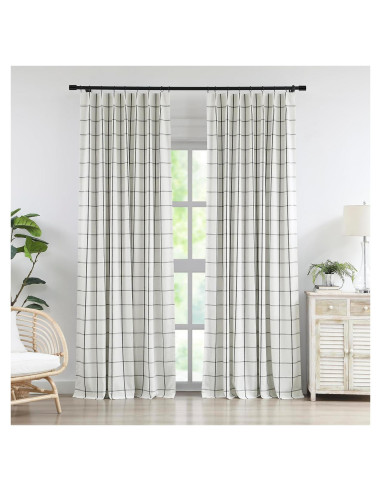 Cortinas de Lino Oscurecimiento Total Vision Home 40x84" 2 Piezas