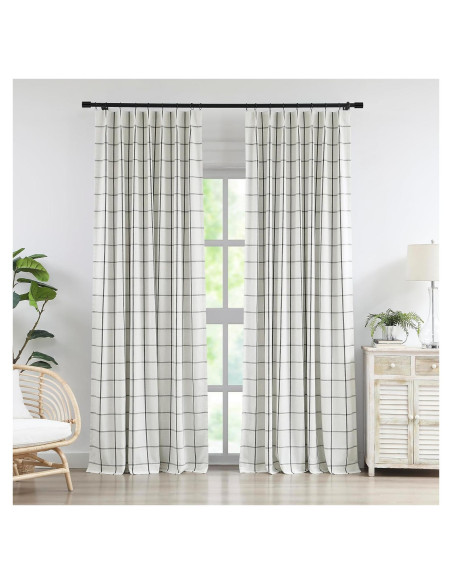 Cortinas de Lino Oscurecimiento Total Vision Home 40x84" 2 Piezas