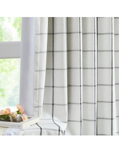 Cortinas de Lino Oscurecimiento Total Vision Home 40x84" 2 Piezas 2