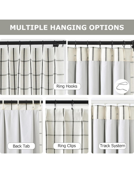 Cortinas de Lino Oscurecimiento Total Vision Home 40x84" 2 Piezas