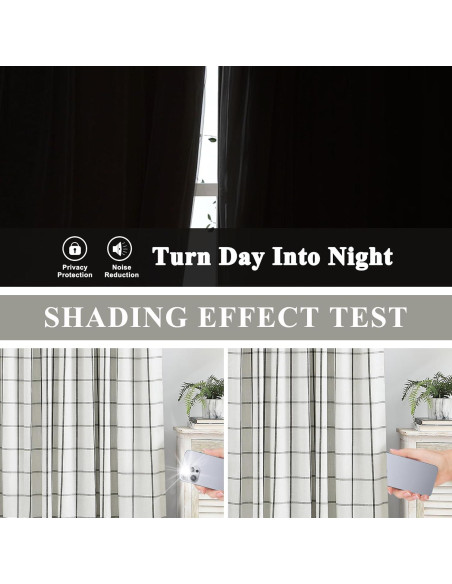 Cortinas de Lino Oscurecimiento Total Vision Home 40x84" 2 Piezas