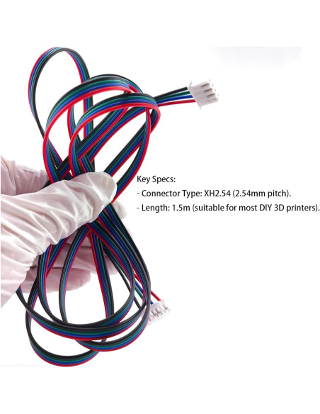 3 Pcs Cables de Motor Paso a Paso 1.5M TIEXYE 4Pin a 6Pin