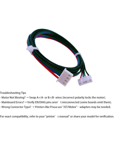 3 Pcs Cables de Motor Paso a Paso 1.5M TIEXYE 4Pin a 6Pin