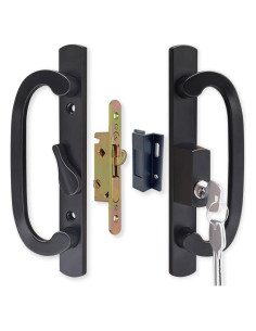 Juego de Manija de Puerta Corrediza ALLYWASAI con Cerradura Negra