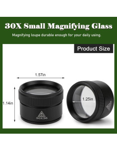 Lupa portátil 30X Rongon con lente de vidrio óptico 2