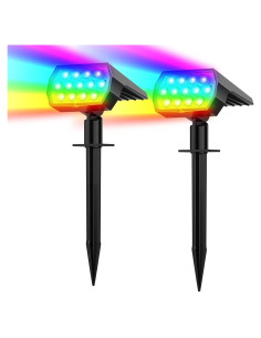 Luces Solares Multicolor WELALO 2 Paquete IP65 Jardín