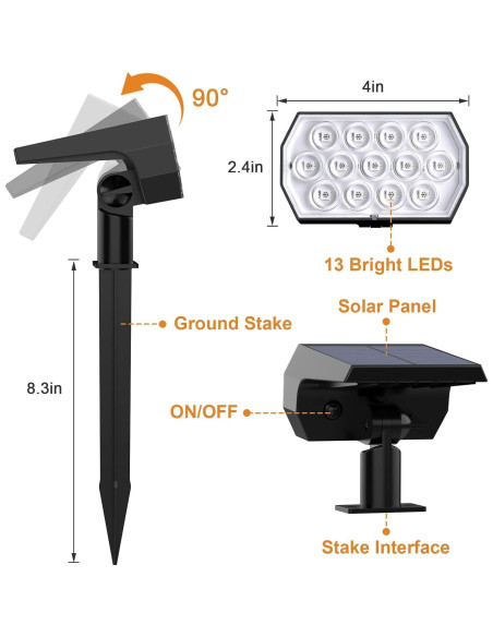 Luces Solares Multicolor WELALO 2 Paquete IP65 Jardín Luces Solares Multicolor WELALO 2 Paquete IP65 Jardín