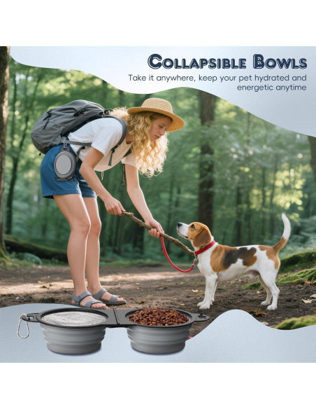 Cuencos Plegables Pawaboo 450ml para Perros y Gatos - Gris