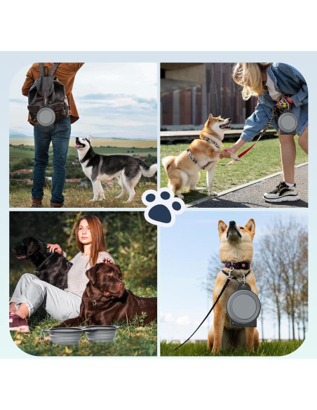 Cuencos Plegables Pawaboo 450ml para Perros y Gatos - Gris