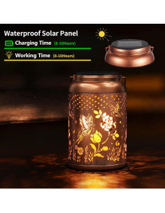 Linterna Solar Colgante Tepaken Mariposa Rosa LED Jardín 2