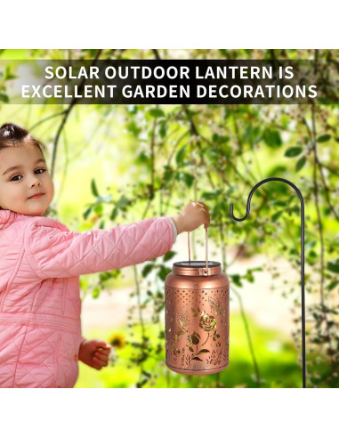 Linterna Solar Colgante Tepaken Mariposa Rosa LED Jardín