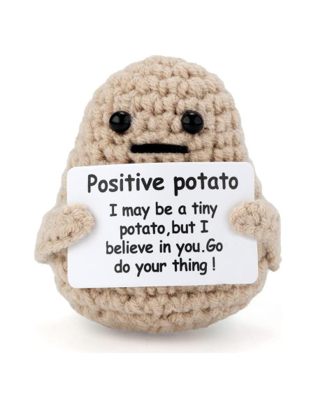 Juguete de Patata Tejida TOYMIS con Tarjeta Positiva 7.5 cm