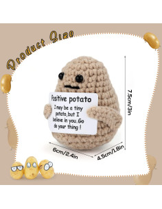 Juguete de Patata Tejida TOYMIS con Tarjeta Positiva 7.5 cm 2
