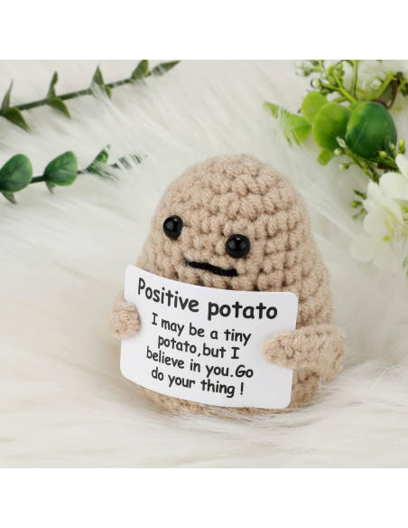 Juguete de Patata Tejida TOYMIS con Tarjeta Positiva 7.5 cm