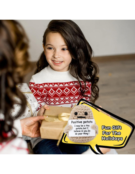 Juguete de Patata Tejida TOYMIS con Tarjeta Positiva 7.5 cm