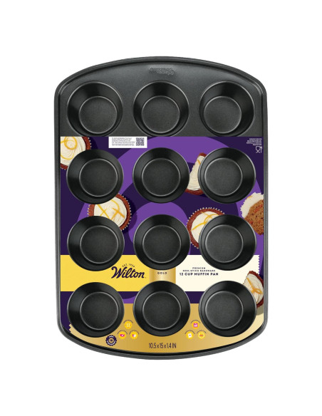 Molde para Muffins Wilton 12 Tazas Antiadherente Pack de 6