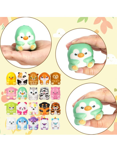 20PCS Juguetes Squishy Animales Atiloy Alivio Estrés