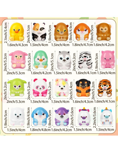 20PCS Juguetes Squishy Animales Atiloy Alivio Estrés
