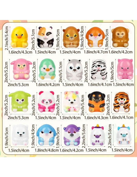 20PCS Juguetes Squishy Animales Atiloy Alivio Estrés
