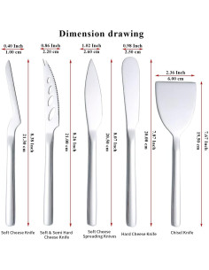 Juego de cuchillos para queso Berglander 5 piezas acero inoxidable 2