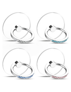 Soporte de Anillo para Teléfono KUTUMYQC 4 Pcs Transparente