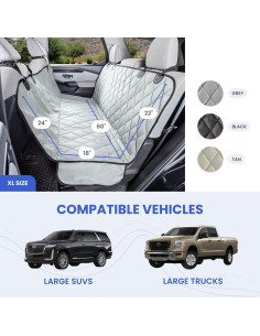 Funda de Asiento Trasero para Perros 4Knines Extra Grande Negra 2