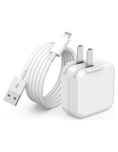 Cargador de Pared 12W GOOD EVER para iPad y iPhone con Cable 2m