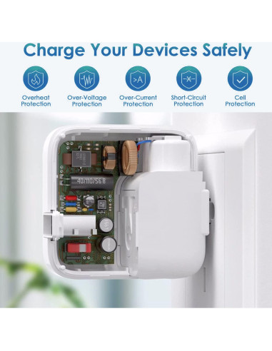 Cargador de Pared 12W GOOD EVER para iPad y iPhone con Cable 2m