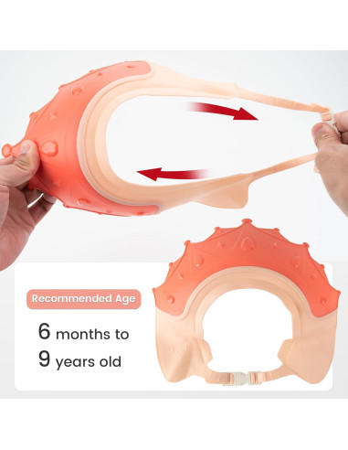 Gorro de Ducha para Niños FUNUPUP - Ajustable, Protección Ojos, 2 Piezas