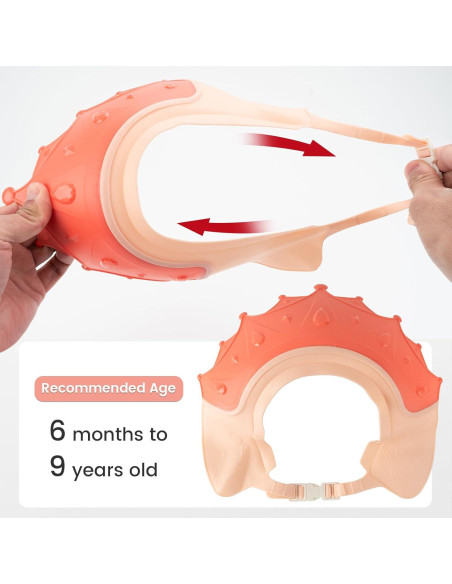 Gorro de Ducha para Niños FUNUPUP - Ajustable, Protección Ojos, 2 Piezas